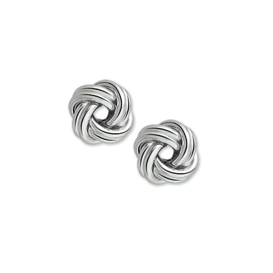 Ohrstecker Knopf Silber rhodiniert