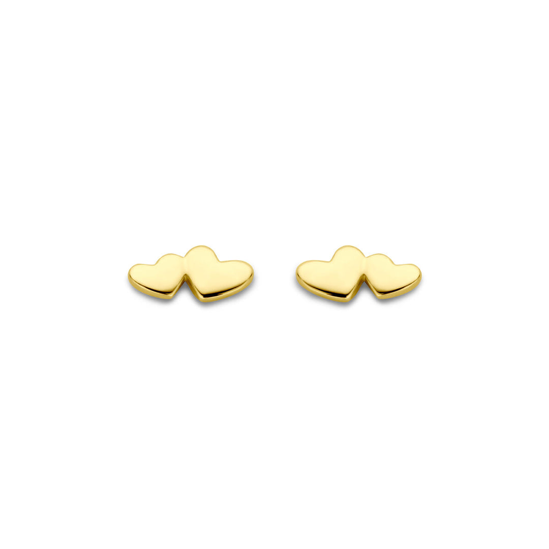 oorknoppen hartjes 3 mm 14K geelgoud
