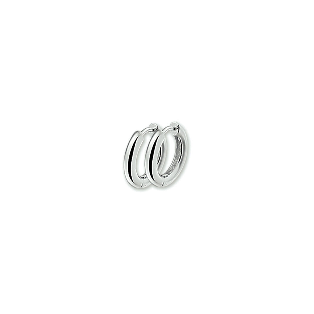 Klapp-Ohrringe aus Silber mit runder Form und glatter Oberfläche
