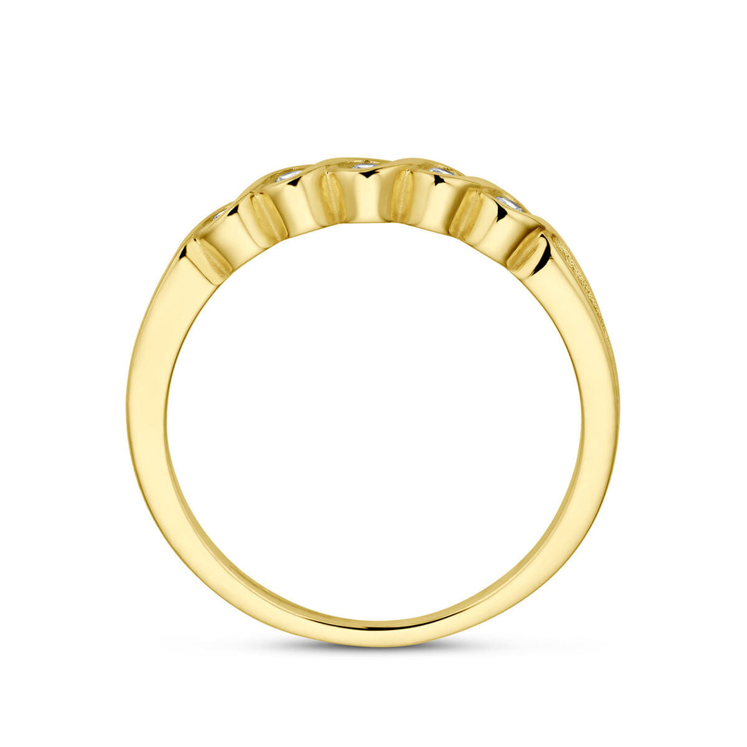 Gelbgoldring Zirkonia 14K