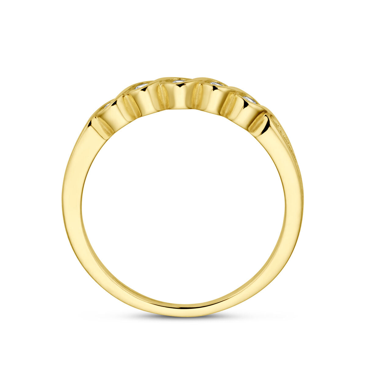 Gelbgoldring Zirkonia 14K