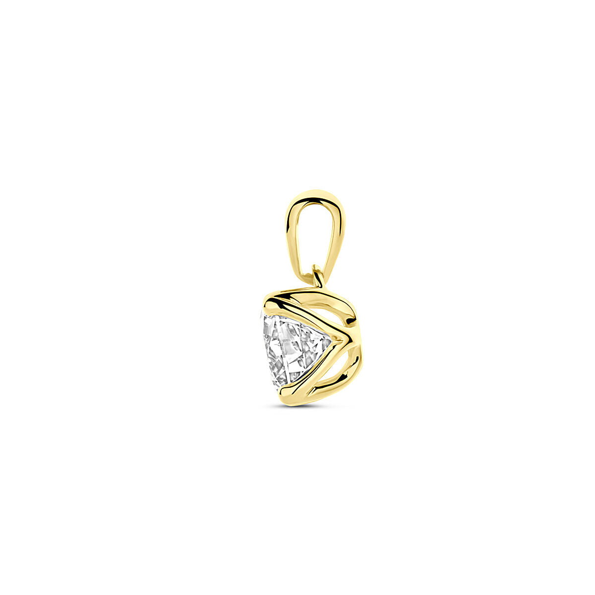 Anhänger Labor-Zuchtdiamant 1.00ct H SI 11 mm 14K Gelbgold