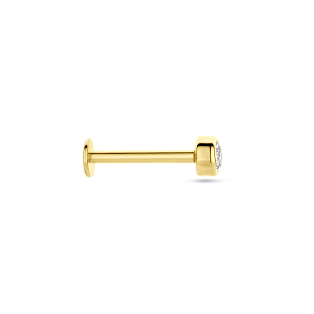 flat back piercing zirkonia 3 mm 14K geelgoud