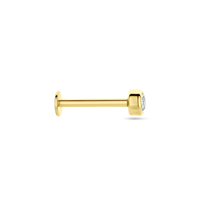 flat back piercing zirkonia 3 mm 14K geelgoud