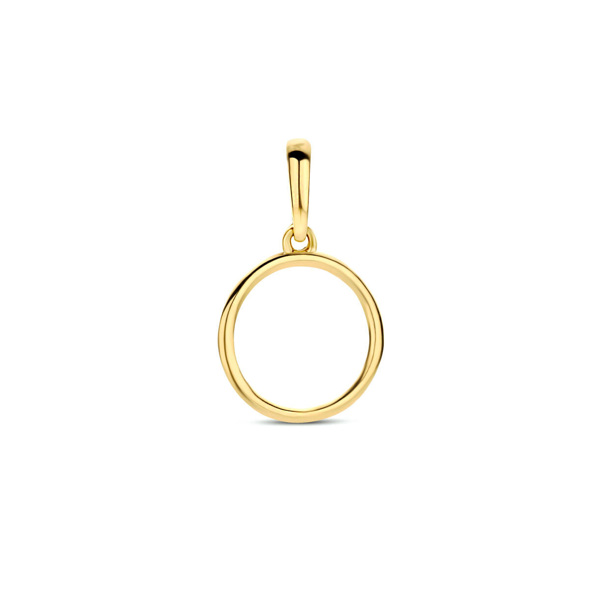 Runder Anhänger aus 14K Gelbgold in kreisförmiger Form mit glatter Oberfläche