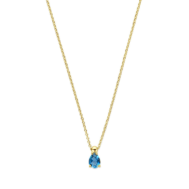 Gold-Damenhalskette mit Londoner Blauquarz 14K