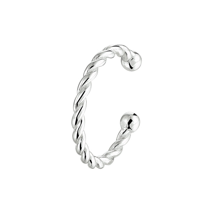 Ohrklemme aus gedrehtem, rhodiniertem Silber