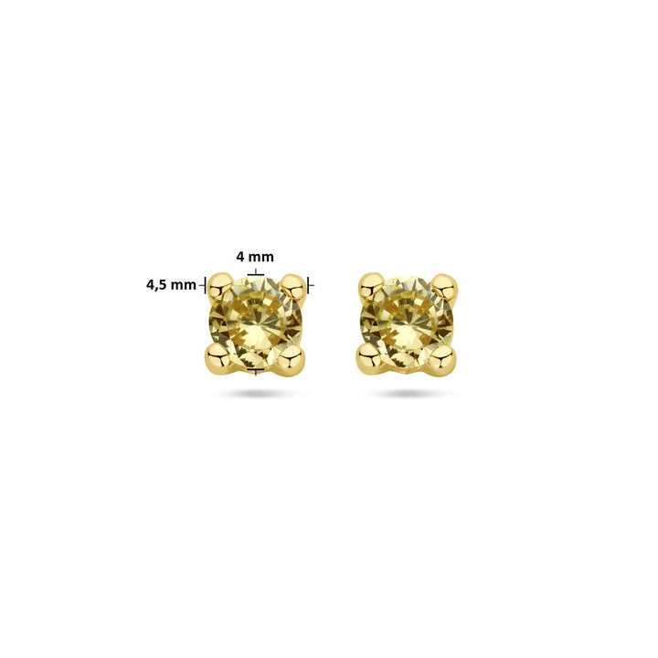Ohrstecker Synth. Peridot 14K Gelbgold