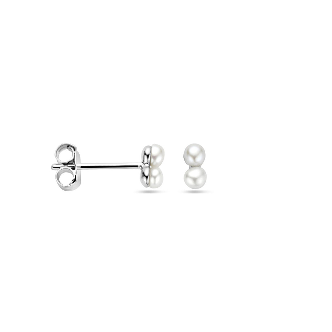 oorknoppen parel 5,5 mm zilver gerhodineerd