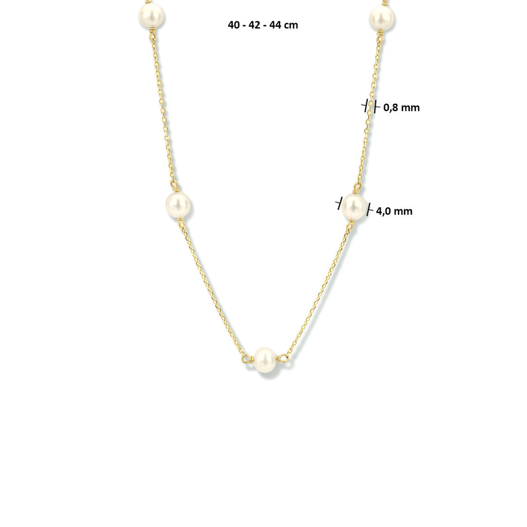 Halskette Perle 40 - 42 - 44 cm 14K Gelbgold