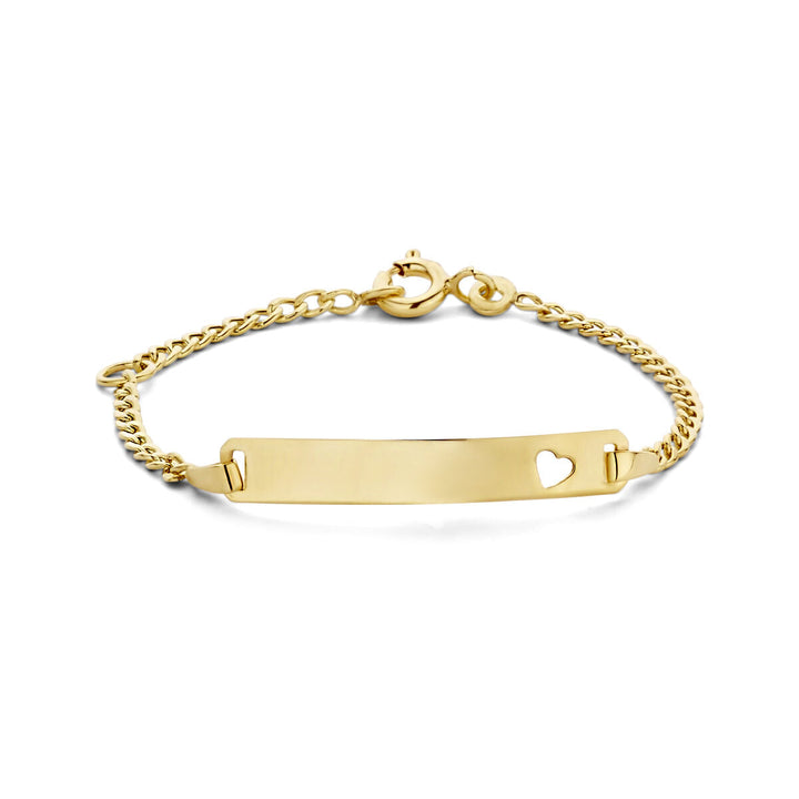 9K Gravur Armband Herzplättchen 4,0 mm 9K Gelbgold gefärbt