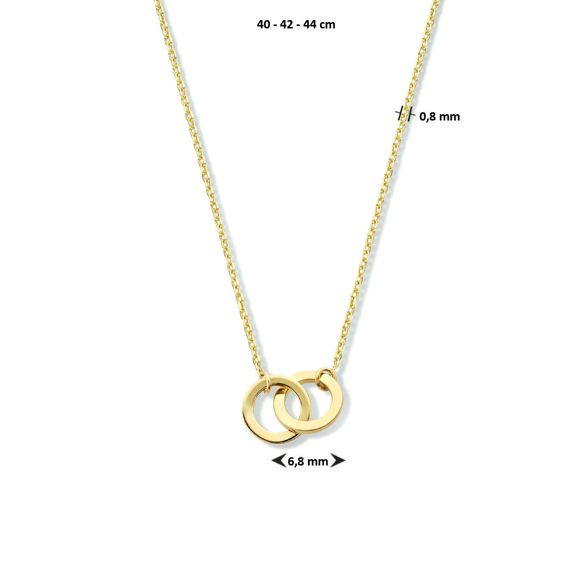 Halskette Kreise 40 - 42 - 44 cm 14K Gelbgold