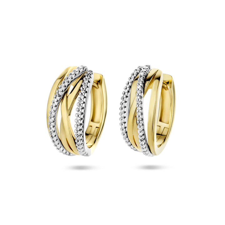 Ohrhänger Diamant 0,25 ct (2x 0,125 ct) h si 14K Bicolor-Gold gelb/weiß