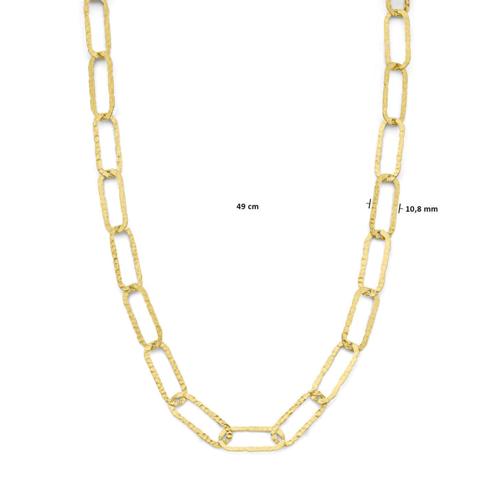Halskette Büroklammer 10,8 mm 49 cm 3 Mikron Silber vergoldet (gelb)