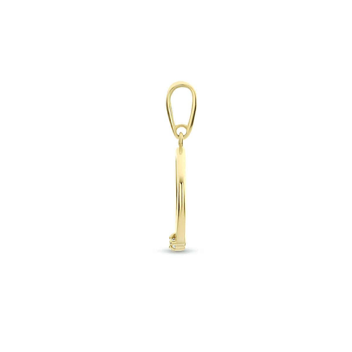 Anhänger runder Zirkonia 14K Gelbgold