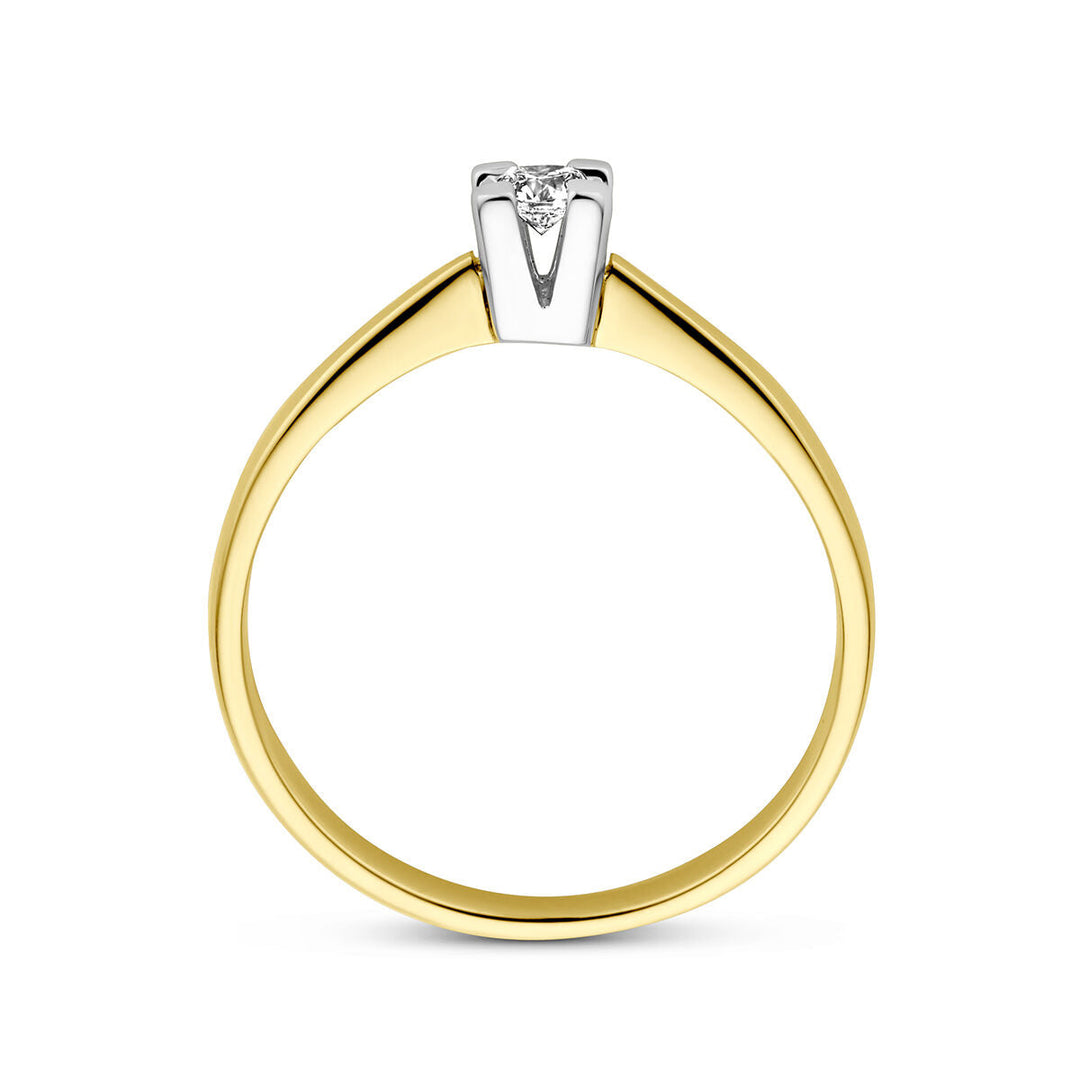 Ring Diamant 0,10 ct h si 14K Bicolor-Gold gelb/weiß