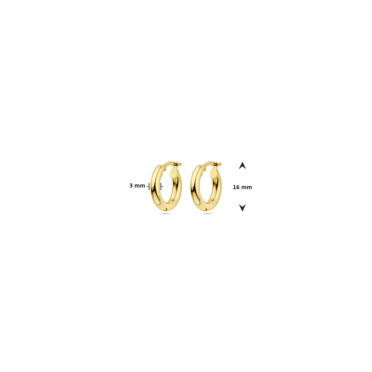 Ohrringe Rundrohr 14K Gelbgold 3.0mm