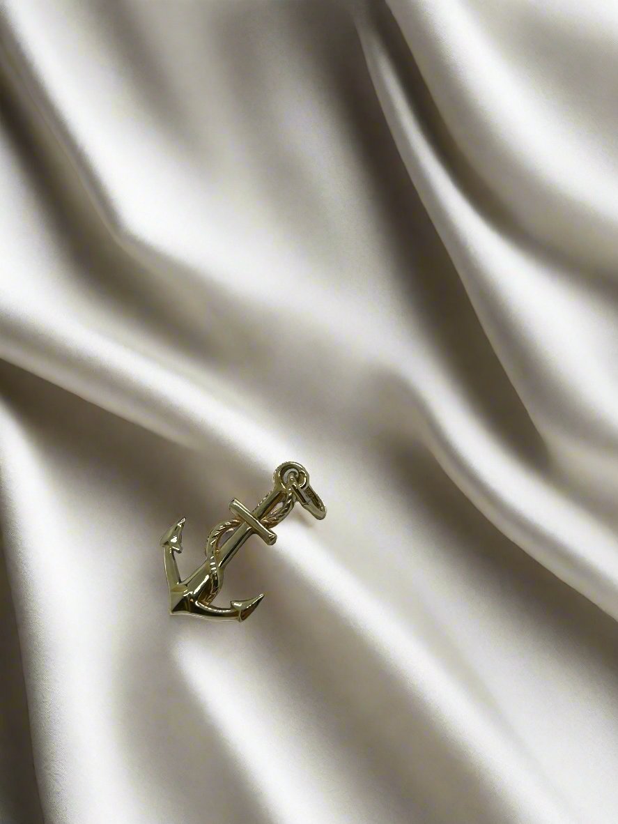 Vintage Anhänger aus 14k Gold in Form eines Ankers, 0,9 g schwer