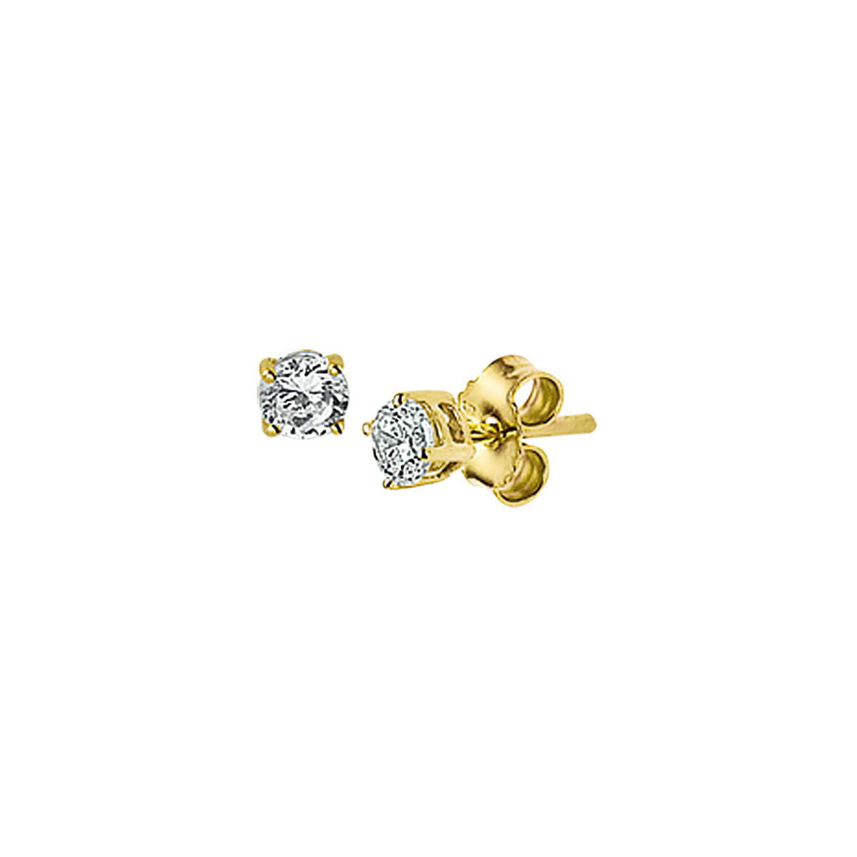 Ohrstecker aus 14K Gelbgold mit klaren Zirkonia-Steinen in quadratischer Form