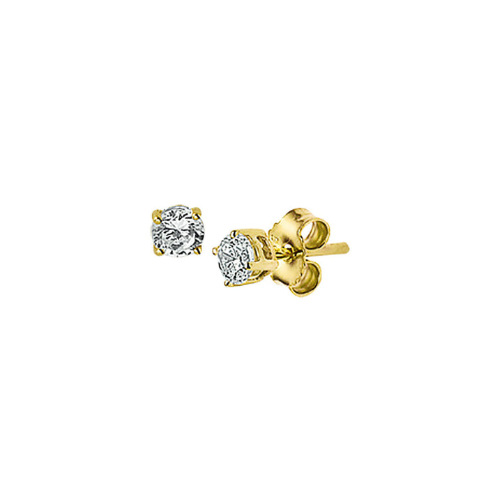 Ohrstecker aus 14K Gelbgold mit klaren Zirkonia-Steinen in quadratischer Form