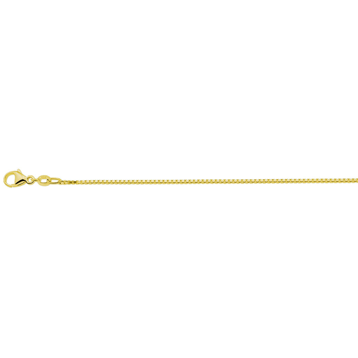 Collier aus 1,1 mm vergoldetem Silber mit gelber Farbe und Karabinerverschluss
