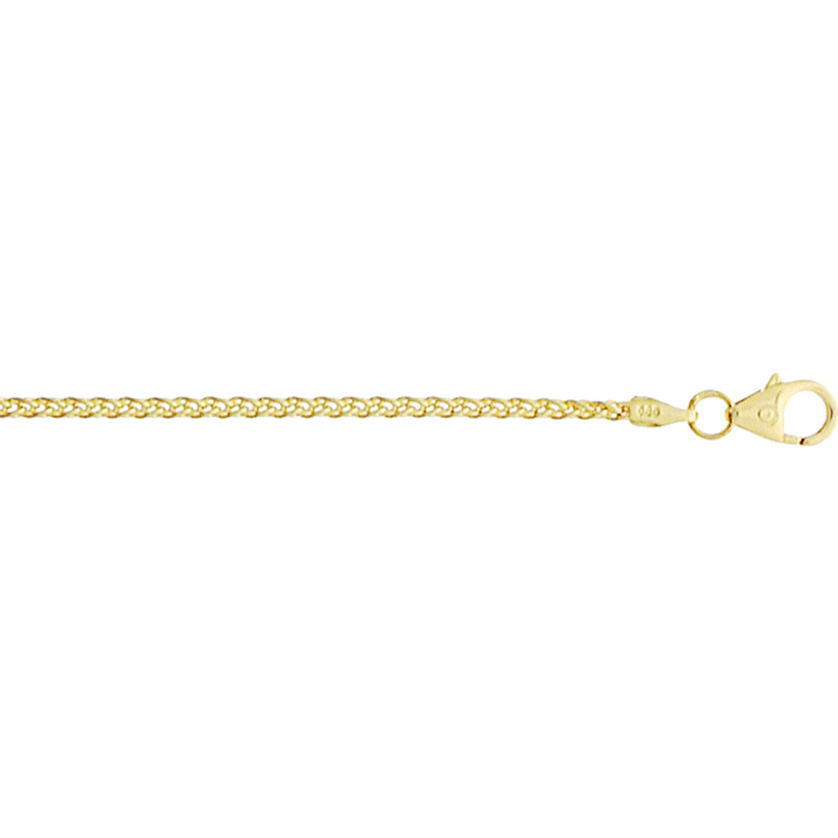 Armband aus 1,7 mm dickem, goldfarbenem Vossestaart mit Karabinerverschluss