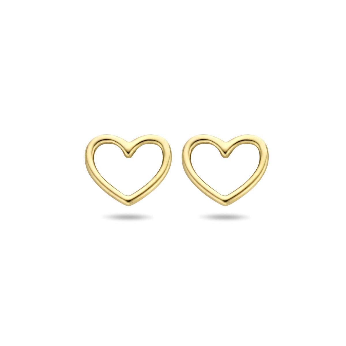 Ohrstecker in Herzform aus 14K Gelbgold mit offenem Design