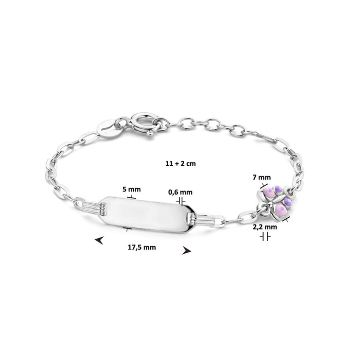 Gravurarmband Schmetterlingsplättchen 5,0 mm 11 + 2 cm Silber rhodiniert