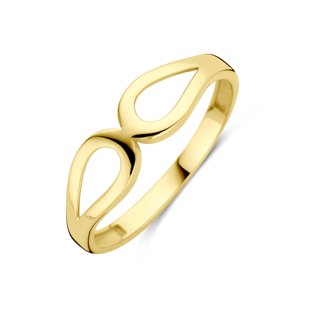 Ring aus 14K Gelbgold mit geschwungener, tropfenförmiger Gestaltung