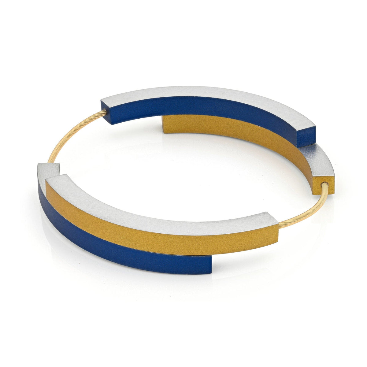 Armband mit vier Bögen in Blau und goldfarbener Ausführung