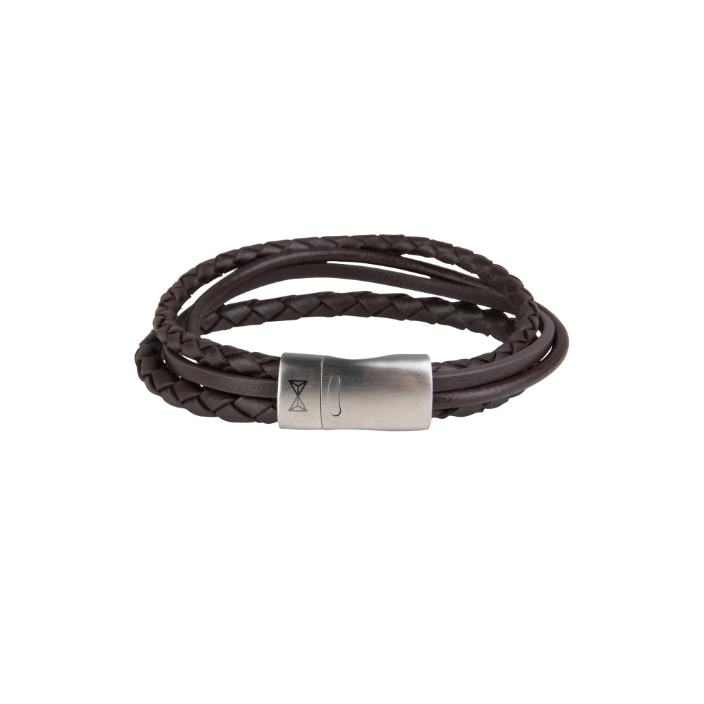 Lederarmband Herren - Iron Four String Brown