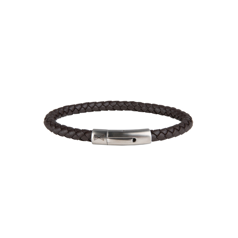 Herren-Lederarmband - Iron Single String Brown
