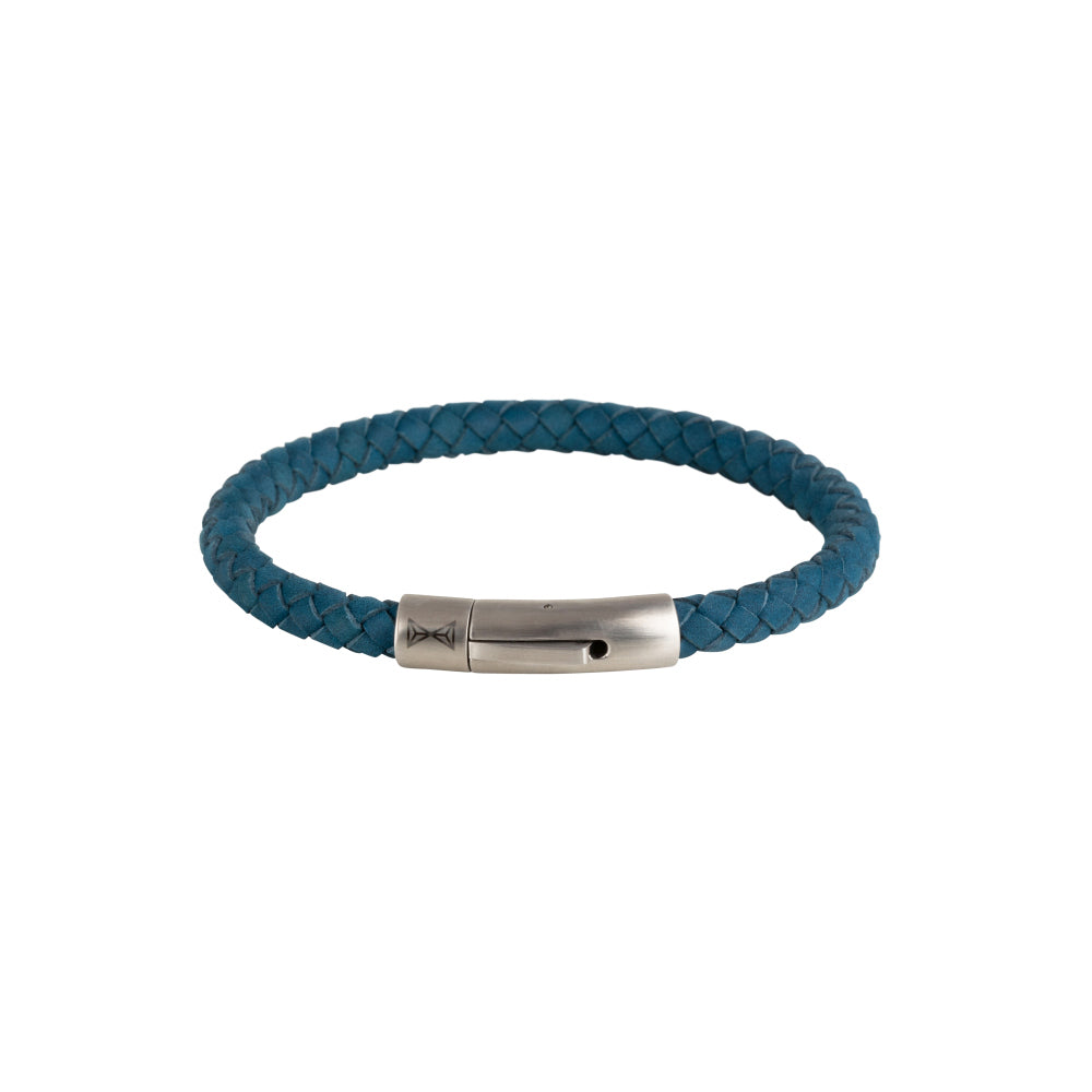 Herren-Lederarmband - Iron Single String Navy Blue