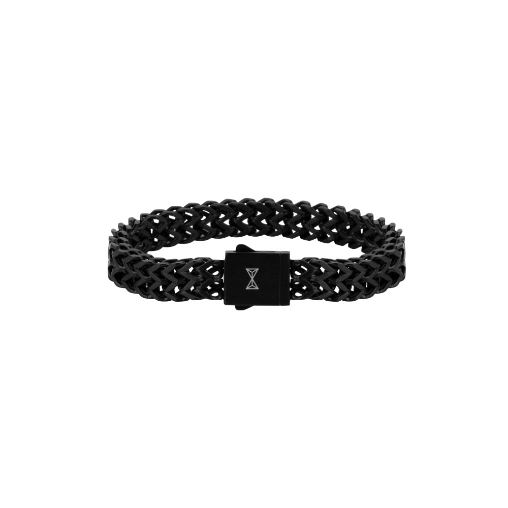 Herrenarmband aus Stahl Double V – Noir
