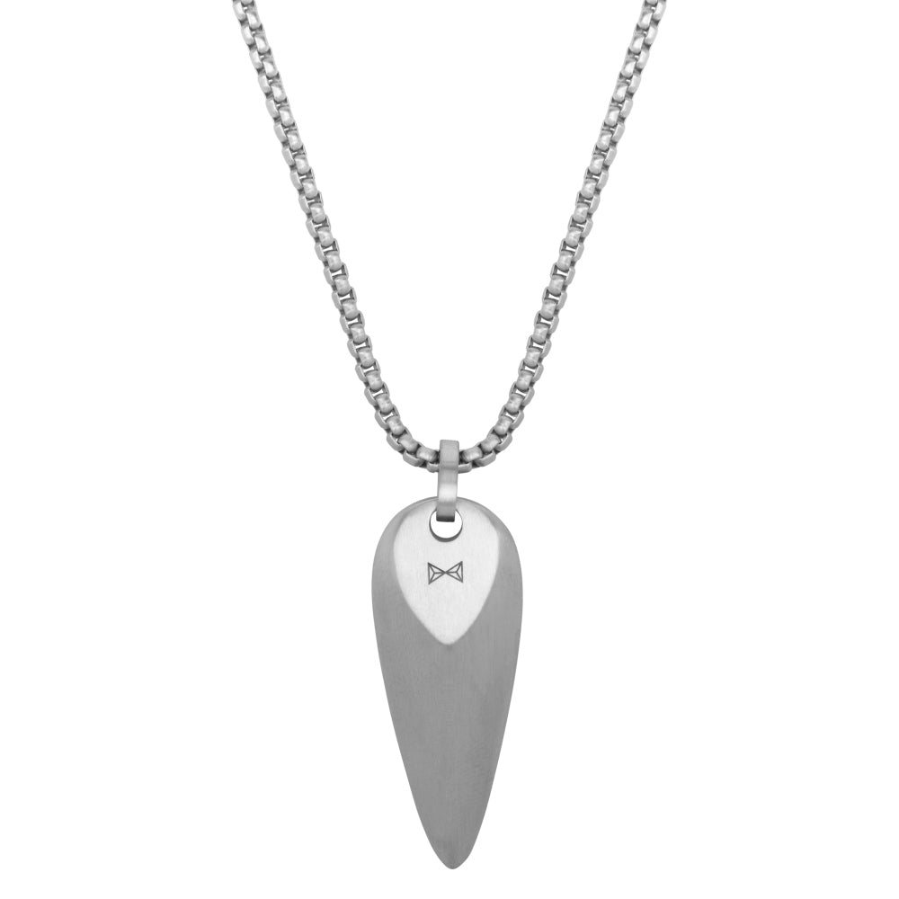 Herren-Halskette aus Silber mit dreieckigem Anhänger und klassischem Gliederarmband