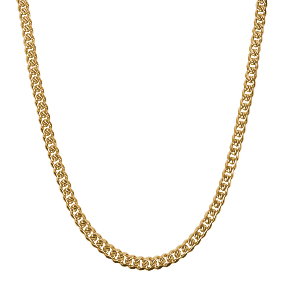 Herren-Goldkette mit Gourmette-Design in glänzendem Gold