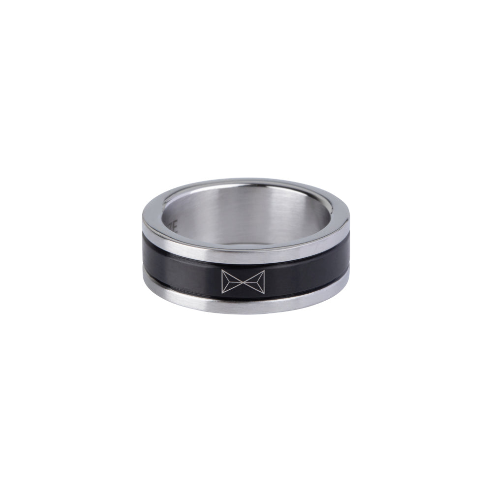 Ring zweifarbig – Inox/Noir