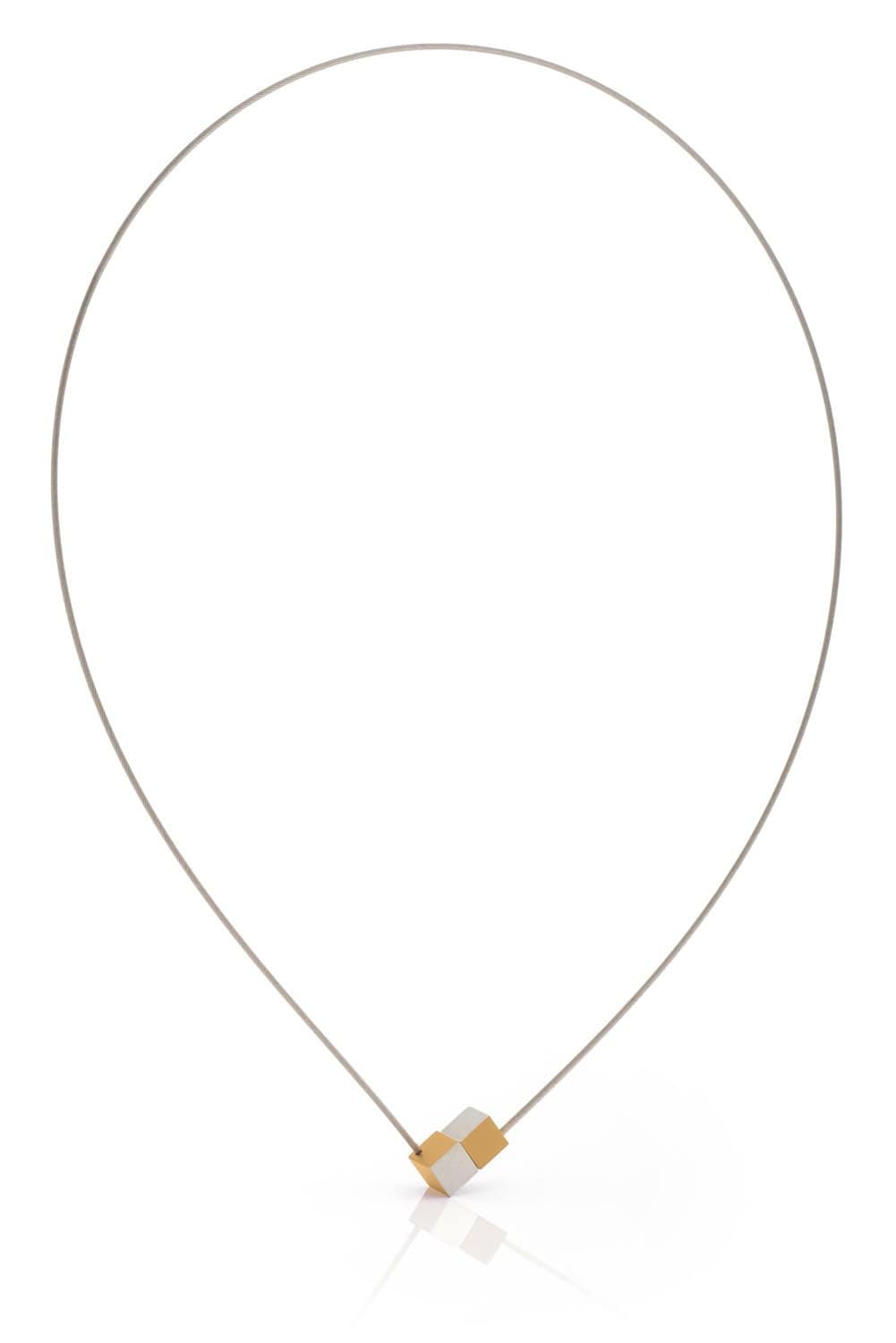 Halskette Zwei Würfel Gold|Gelb C205G