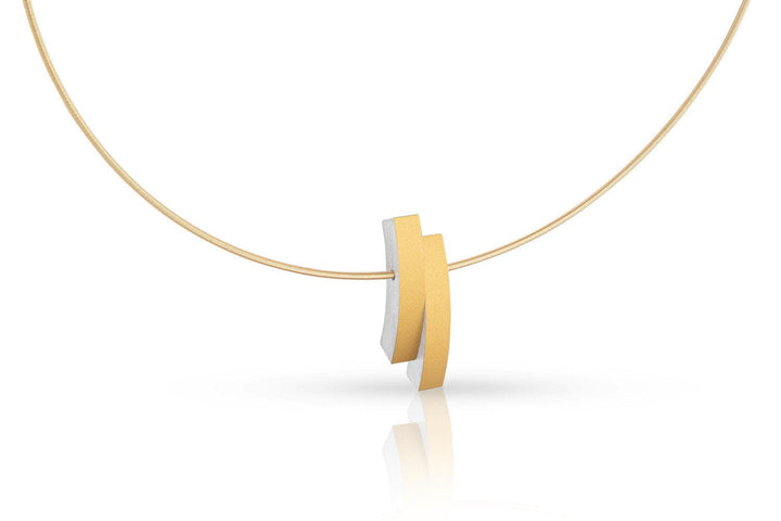 Gegeneinander gebogene Halskette Gold|Gelb C251G