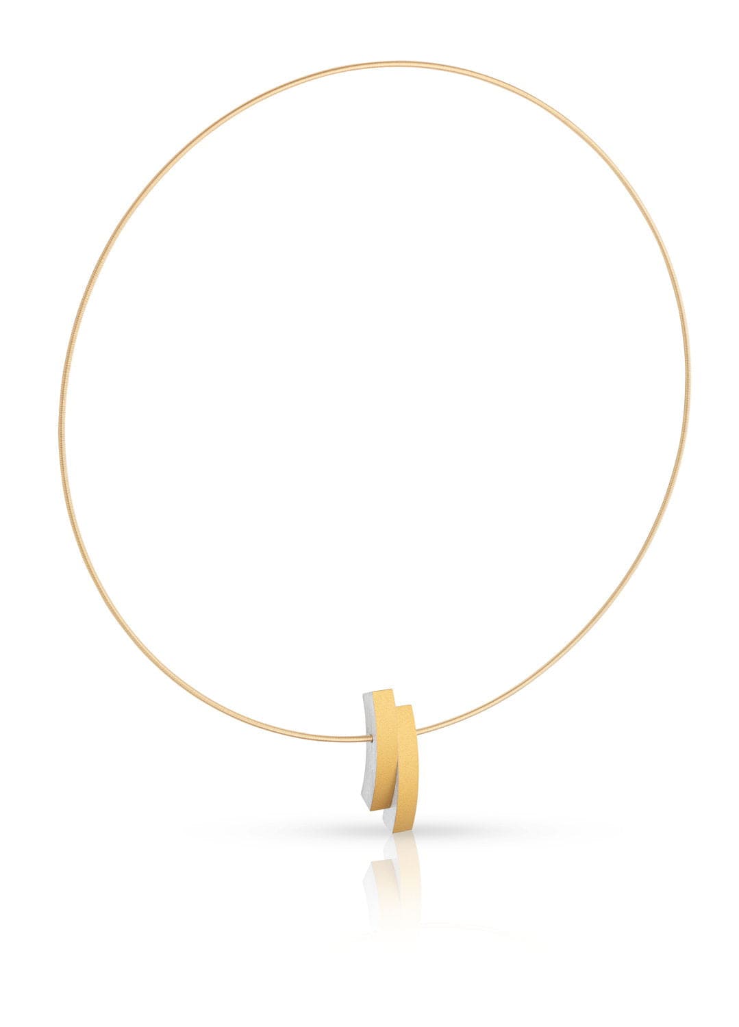 Gegeneinander gebogene Halskette Gold|Gelb C251G