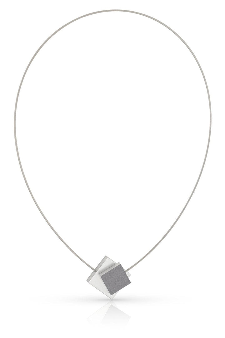 Halskette Quadrat mit farbigem Quadrat C263AG