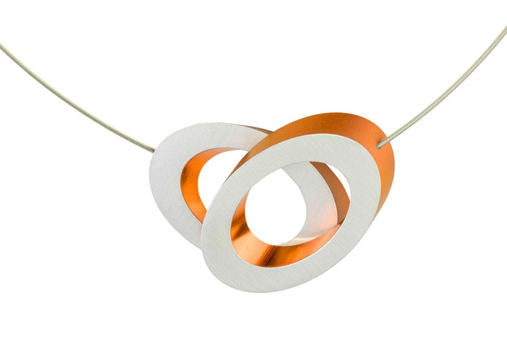 Halskette Ovale übereinander Orange C70O
