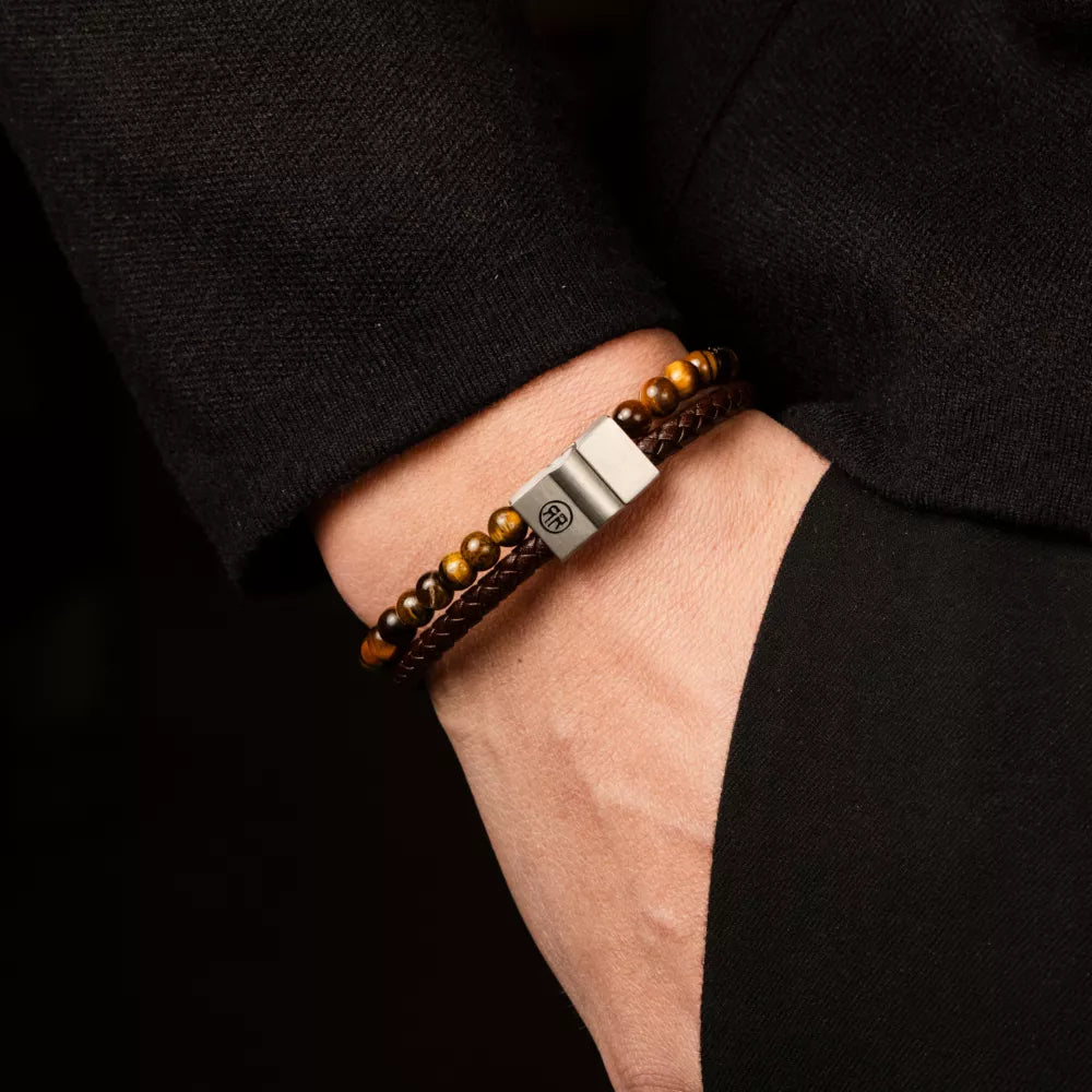 Full Metal Combo 12mm Tiger Lily - Herren Perlen Armband