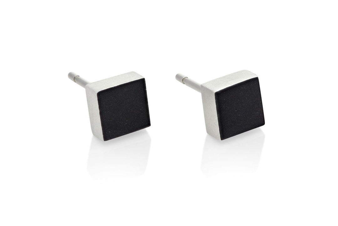 Ohrstecker Kleines Quadrat Schwarz O37Z