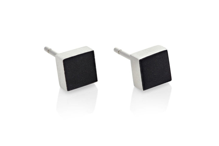 Ohrstecker Kleines Quadrat Schwarz O37Z