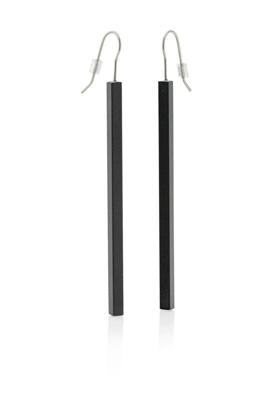 Ohrring lange Balken Schwarz O38Z