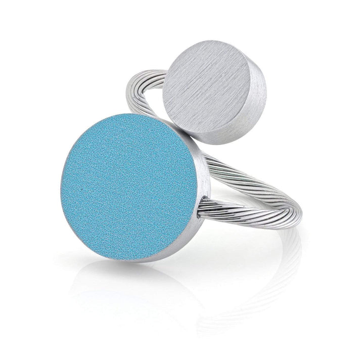 Ring Zwei runde Formen Blau R5B