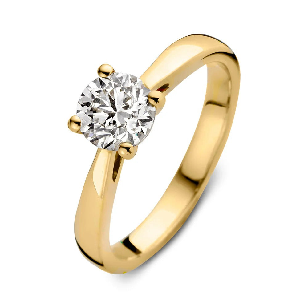 Ring aus Gelbgold mit rundem Diamanten von 0,50 Karat