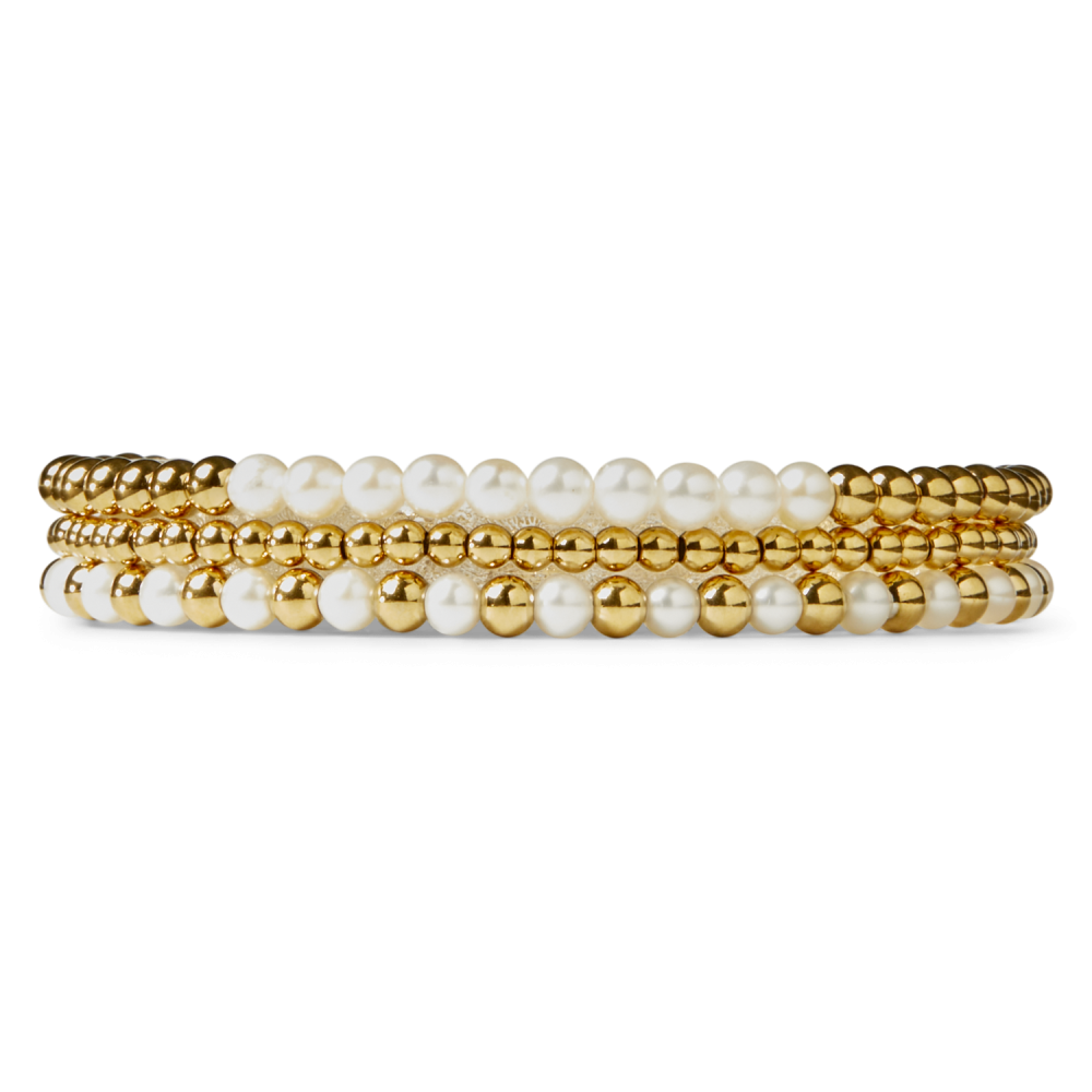 Nur Gelbgold - 3mm - Perlenarmband Damen