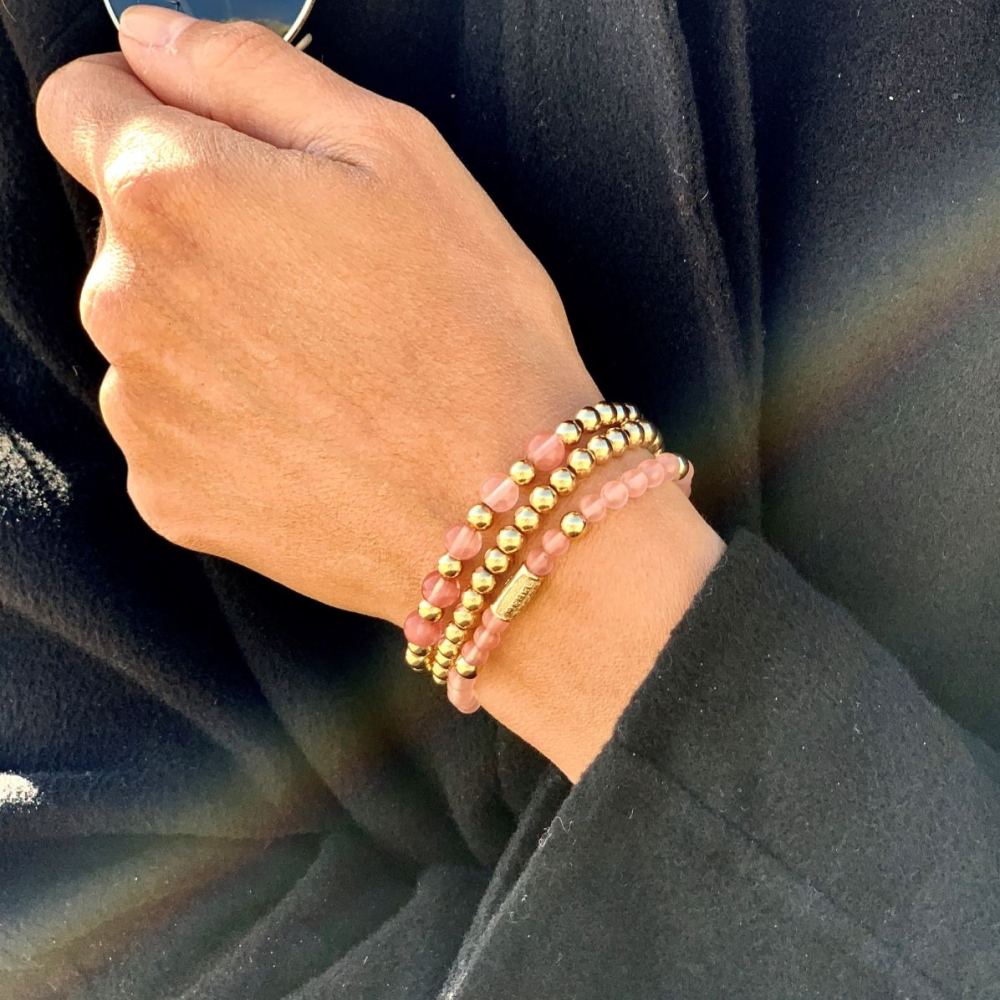 Gelbgold Only - 4mm - Perlenarmband Damen